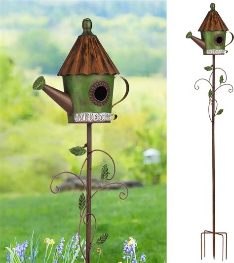 metal plant stands bird house|Amazon.com: Birdhouse Garden Stake.